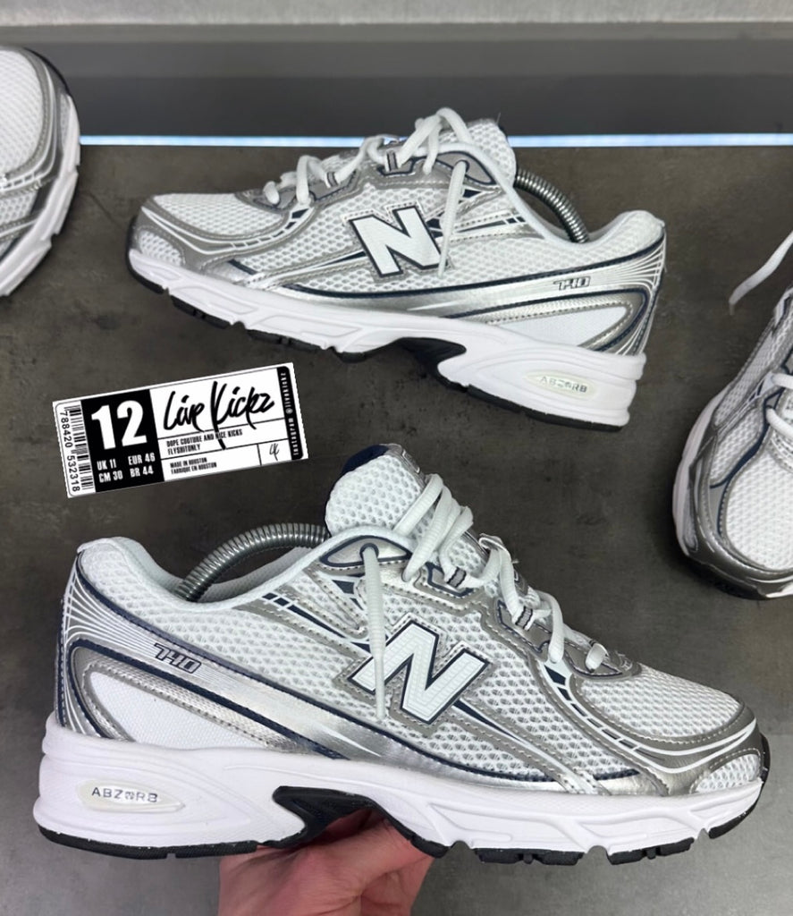 NEW BALANCE 740 TRAINERS WHITE BLACK SILVER