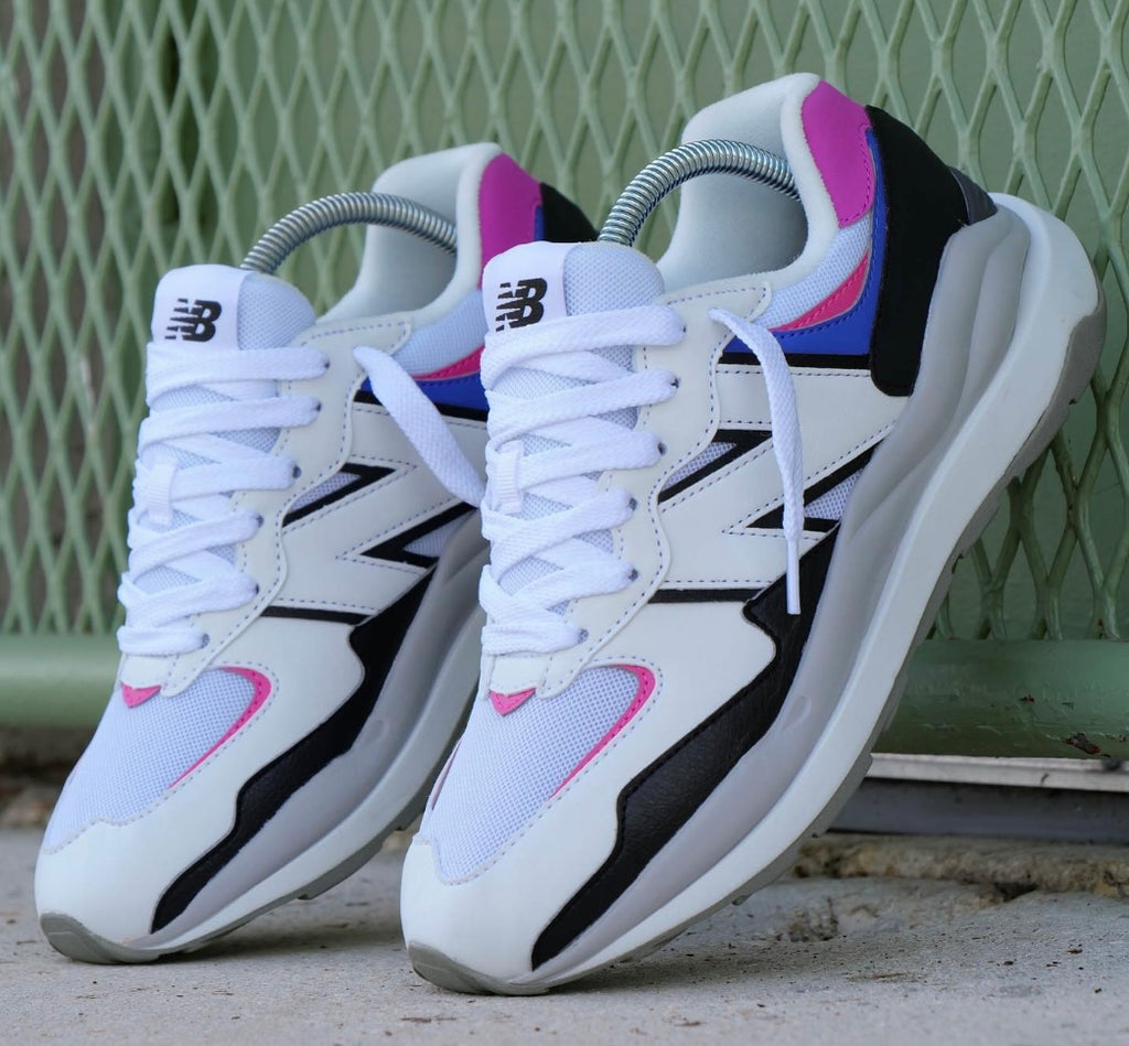 NEW BALANCE TRAINER WHITE GREY VIOLET RASPBERRY